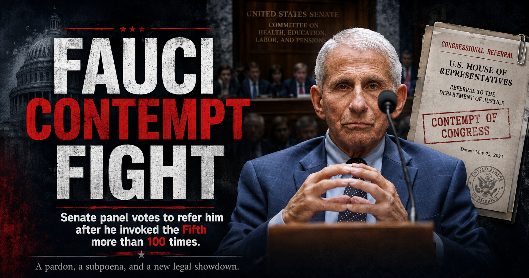 He Pleaded the Fifth More Than 100 Times—Now a Senate Panel Has Voted to Hold Dr. Fauci in Contempt