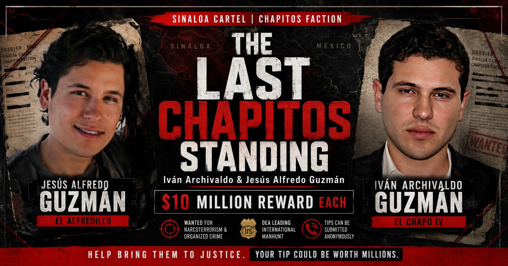 “Two Down, Two to Go”: El Chapo’s Last Fugitive Sons Are Now the Most Wanted Chapitos